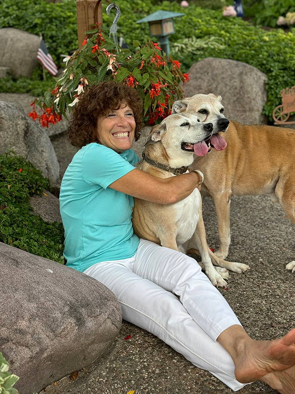 J.B. Frank and her dogs